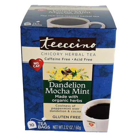 TEECCINO - Organic Dandelion Mocha Mint Herbal Tea Bags