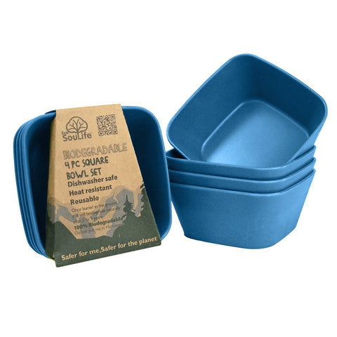 ECOSOULIFE - Bamboo Square Bowl Navy