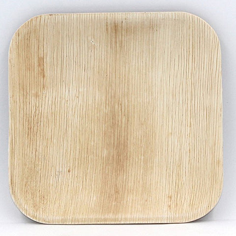 ECOSOULIFE - Palm Leaf Square Plate 8"/20 cm, Natural