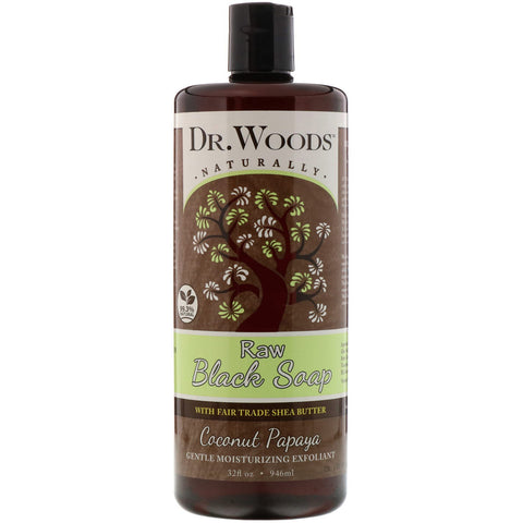 DR. WOODS - Liquid Raw Black Soap with Fair Trade Shea Butter Coconut Papaya