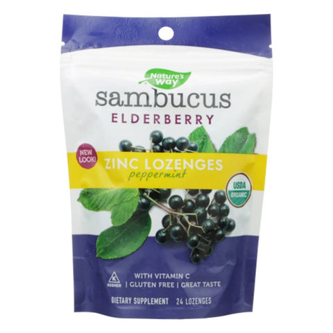 NATURE'S WAY - Sambucus Elderberry Zinc Lozenges Peppermint