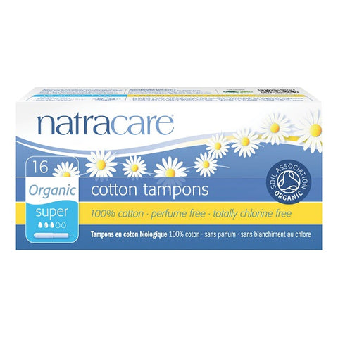 NATRACARE - Organic All Cotton Tampons with Applicator Super