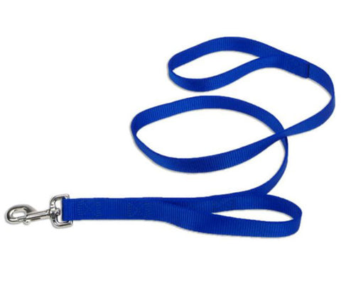 Nylon Loops Double Handle Dog Lead Blue 6 Feet