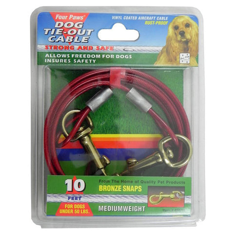 FOUR PAWS - Medium Weight Tie Out Cable Red