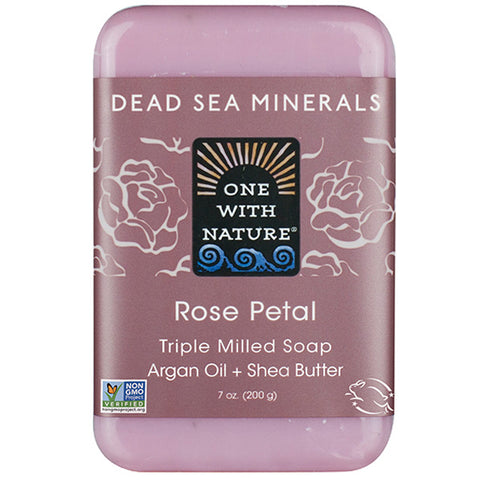 ONE WITH NATURE - Dead Sea Mineral Rose Petal Bar Soap