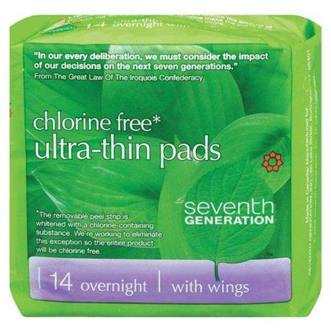 Seventh Generation Chlorine Free Ultra Thin Pads Overnight