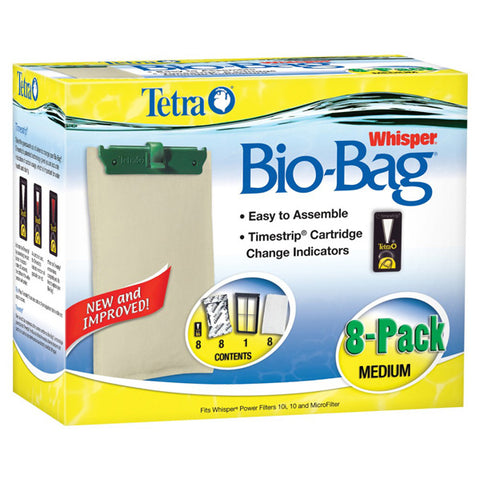 Tetra Usa Inc. - Whisper Bio-Bag Cartridge Unassembled Medium - 8 Pack