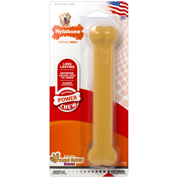 POWER CHEW - Peanut Butter Bone Dog Chewy Toy Giant