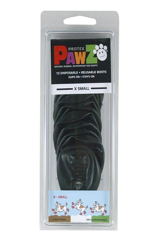 PAWZ DOG BOOTS - Pawz Black Dog Boots To 2 Inches XS - 12 Disposables