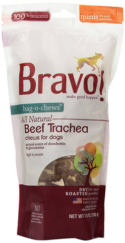 BRAVO - Bag-O-Chews Beef Trachea Pet Treats Mini