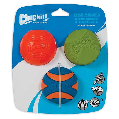 CHUCKIT - Fetch Medley 2 Pet Toy Balls Medium