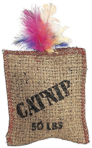 SPOT - Jute and Feather Sack with Catnip Cat Toy