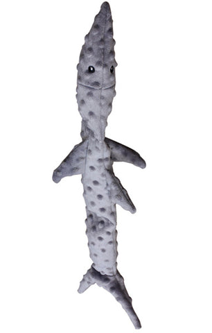 SKINNEEEZ - Extreme 3 Squeaker Stuffing Free Dog Toy Shark Grey