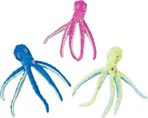 SKINNEEEZ - Extreme Stuffingless Octopus Dog Toy Assorted