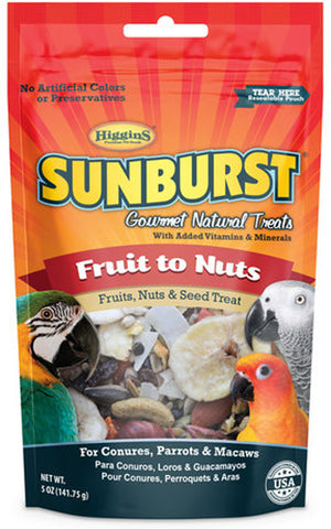 SUNBURST - Fruits to Nuts Gourmet Treats for Conures, Parrots & Macaws