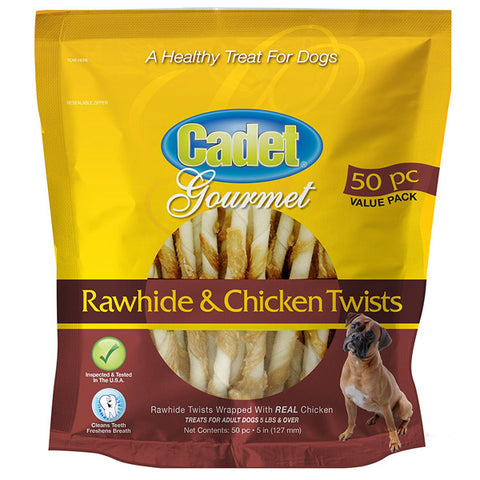CADET - Gourmet Rawhide & Chicken Twists Dog Treats