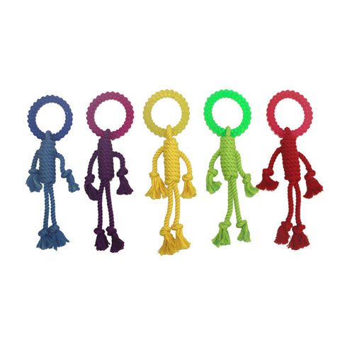 MULTIPET - Nuts for Knots Rope Man with TPR Head Dog Toy