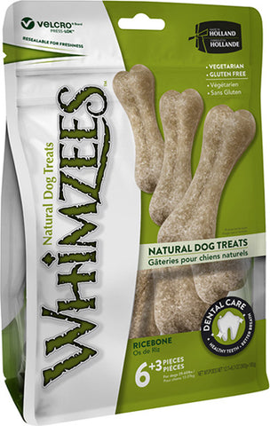 WHIMZEES - Rice Bones Dental Dog Treats Large 9 Pieces