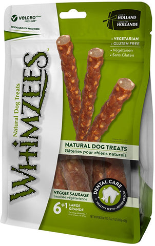 WHIMZEES - Veggie Sausage Dental Dog Treats Large 7 Pieces