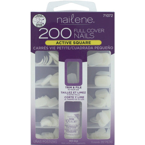 NAILENE - Full Cover Nails Active Square with Glue
