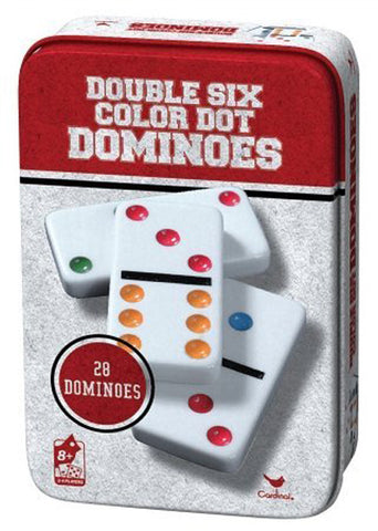 CARDINAL INDUSTRIES - Double 6 Dominoes In Tin Assorted Colors