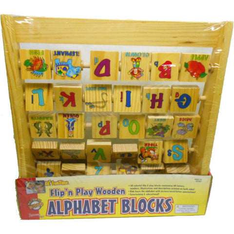 HOMEWARE - Flip N' Play Wooden Alphabet Blocks Abacus ABC's