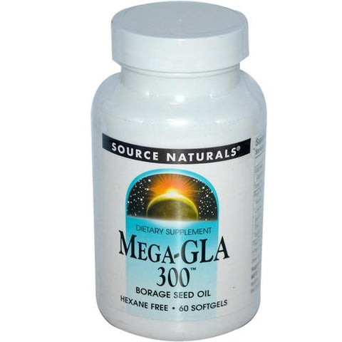 Source Naturals -  Mega-GLA 300 Borage Seed Oil - 60 softgels