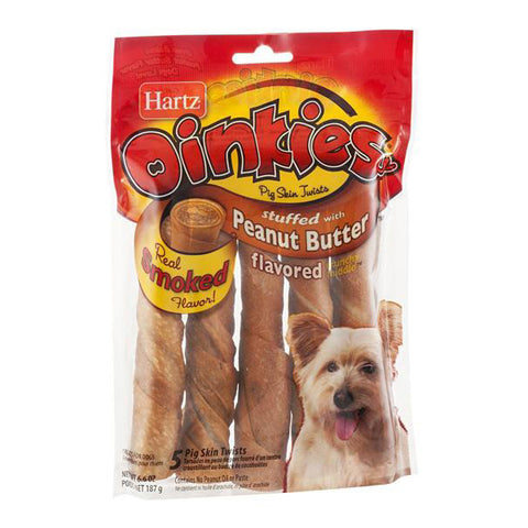 HARTZ - Oinkies Chews for Dogs Stuffed with Peanut Butter 6.5 oz.