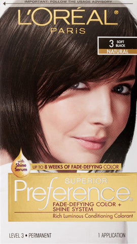L'OREAL - Superior Preference Fade Defying Color 3 Soft Black