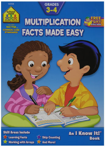 SCHOOL ZONE - Multiplication Facts 3-4 Workbook