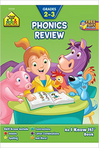 SCHOOL ZONE - Phonics Review Grades 2-3 Workbook