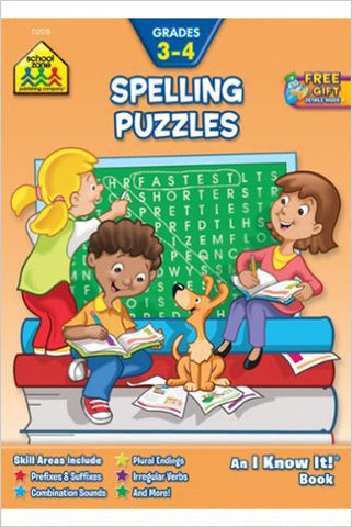 SCHOOL ZONE - Spelling Puzzles 3-4 Workbook