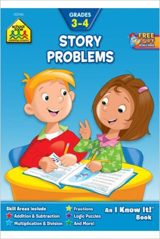 SCHOOL ZONE - Story Problems 3-4 Workbook