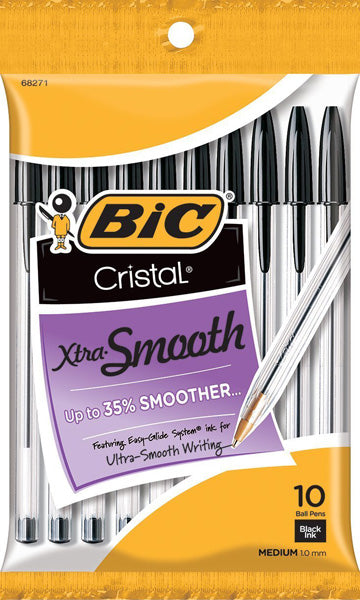 BIC - Cristal Xtra Smooth Ball Pen Medium Point Black