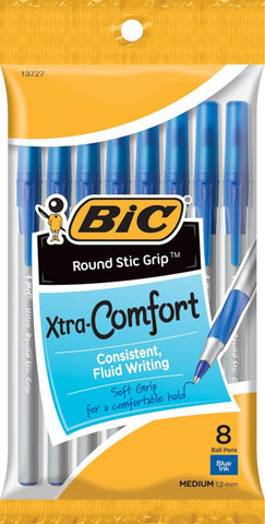 BIC - Round Stic Ball Pens Medium Point Blue