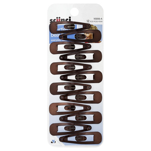SCUNCI - Metal Snap Contour Clips Brown