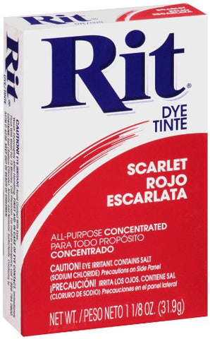 RIT DYE - Powdered Fabric Dye Scarlet