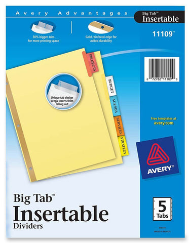 AVERY - Big Tab Insertable Dividers