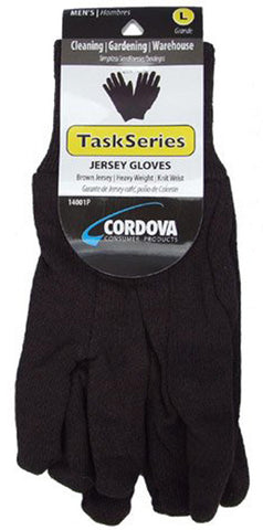 CORDOVA - Gloves Brown Jersey Heavy Weight Knit Wrist Men's Large