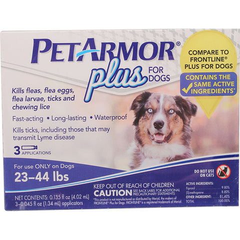 PETARMOR - Plus for Dogs Flea and Tick Squeeze-On 23-44 Lbs.