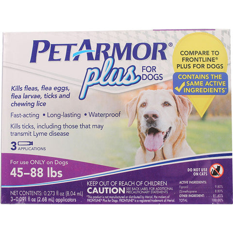 PETARMOR - Plus for Dogs Flea and Tick Squeeze-On 45-88 Lbs.