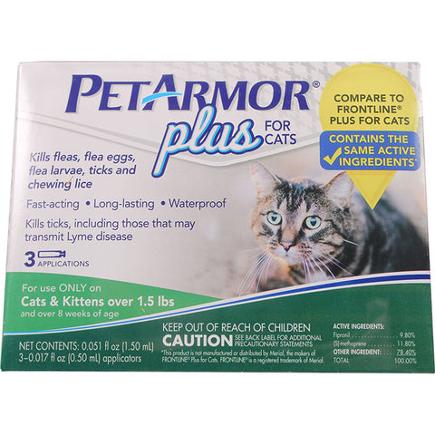 PETARMOR - Plus for Cats Flea and Tick Squeeze-On over 1.5 lb.