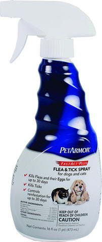 PETARMOR - Fastact Plus Flea and Tick Spray for Dogs and Cats