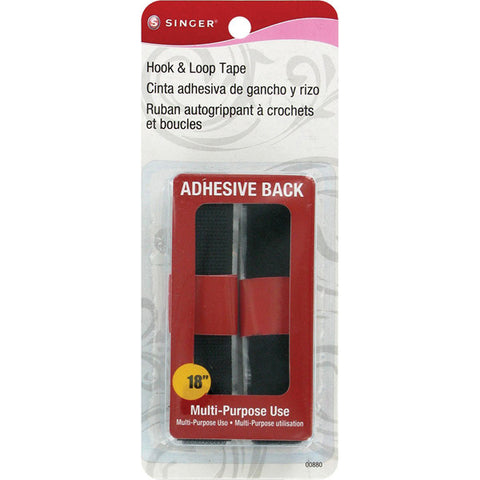 SINGER - Hook and Loop Adhesive Back Tape Black