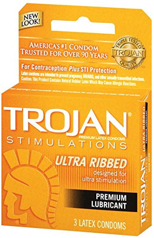 TROJAN - Ultra Ribbed Lubricated Condoms