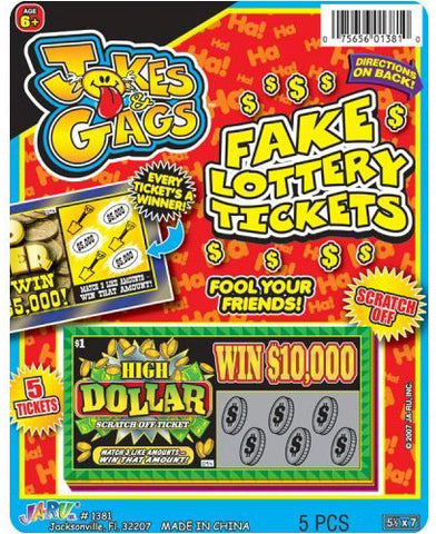 JA-RU - Jokes and Gags Fake Lottery Tickets