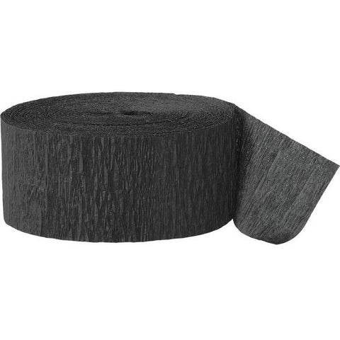 UNIQUE - Black Crepe Paper Streamers