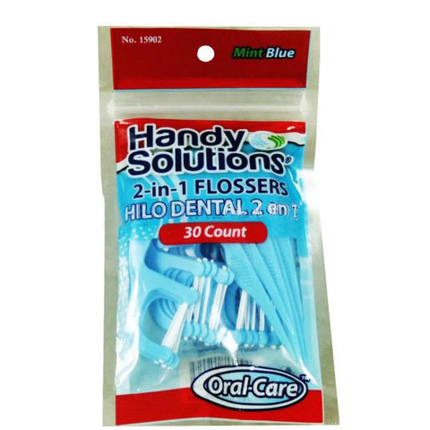HANDY SOLUTIONS - 2-In-1 Flossers Mint Blue
