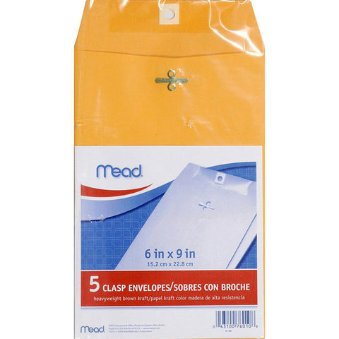 MEAD - Heavyweight Kraft Clasp Envelopes 6" X 9"