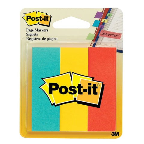 POST-IT - Page Markers Assorted Colors 1 in x 3 in